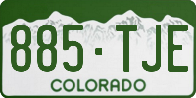 CO license plate 885TJE