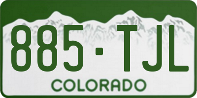 CO license plate 885TJL