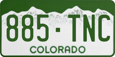 CO license plate 885TNC