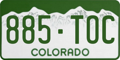 CO license plate 885TOC