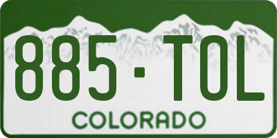 CO license plate 885TOL