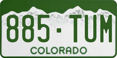 CO license plate 885TUM