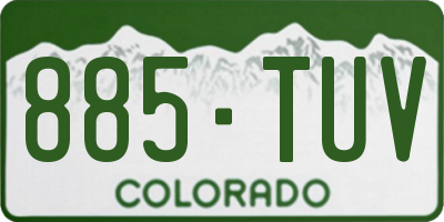 CO license plate 885TUV
