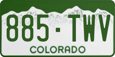 CO license plate 885TWV