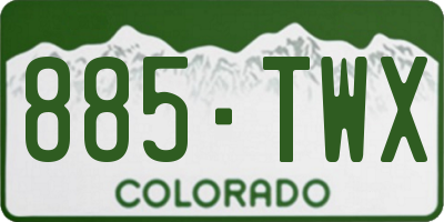 CO license plate 885TWX