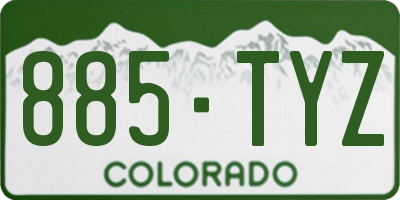 CO license plate 885TYZ