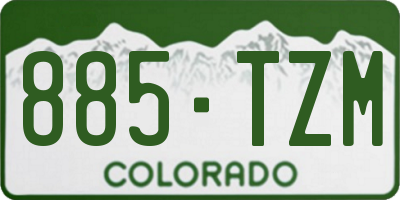 CO license plate 885TZM