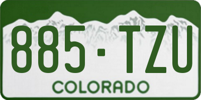 CO license plate 885TZU