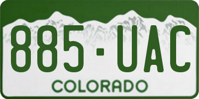 CO license plate 885UAC