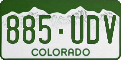 CO license plate 885UDV