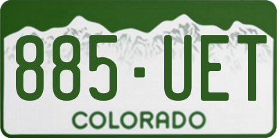 CO license plate 885UET