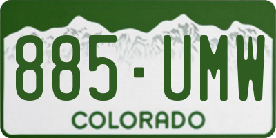CO license plate 885UMW