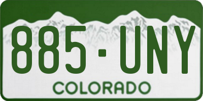 CO license plate 885UNY