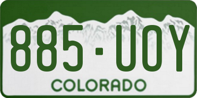CO license plate 885UOY