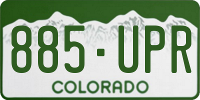 CO license plate 885UPR