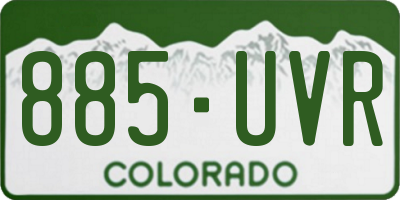 CO license plate 885UVR