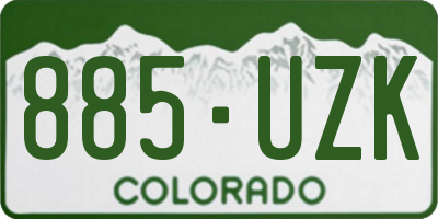 CO license plate 885UZK