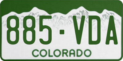 CO license plate 885VDA