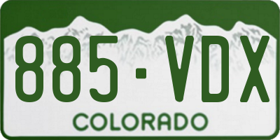 CO license plate 885VDX