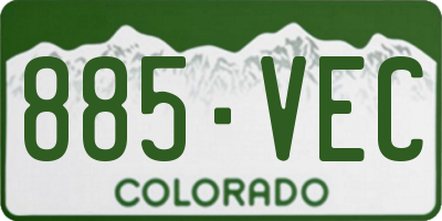 CO license plate 885VEC