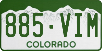 CO license plate 885VIM
