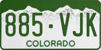 CO license plate 885VJK