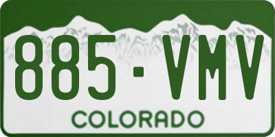 CO license plate 885VMV