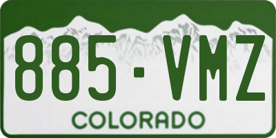 CO license plate 885VMZ