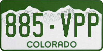 CO license plate 885VPP