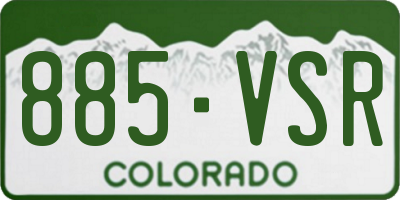 CO license plate 885VSR