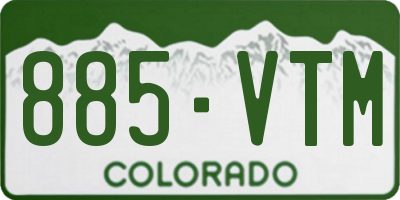 CO license plate 885VTM