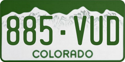 CO license plate 885VUD