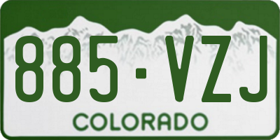 CO license plate 885VZJ