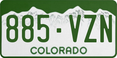CO license plate 885VZN