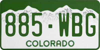 CO license plate 885WBG