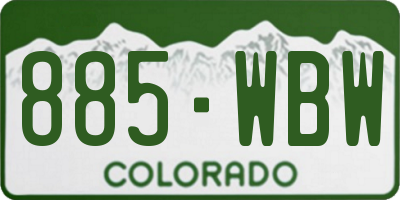 CO license plate 885WBW