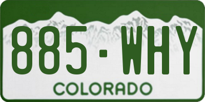 CO license plate 885WHY