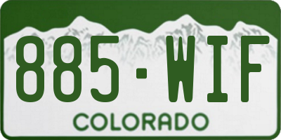 CO license plate 885WIF