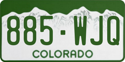 CO license plate 885WJQ