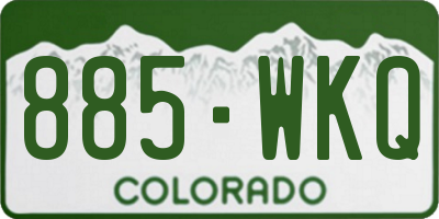 CO license plate 885WKQ