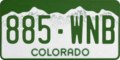 CO license plate 885WNB
