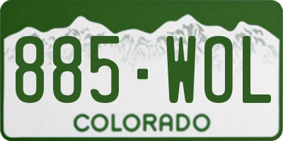 CO license plate 885WOL