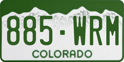 CO license plate 885WRM