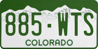 CO license plate 885WTS