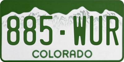 CO license plate 885WUR