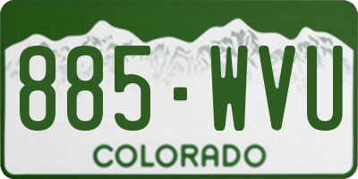 CO license plate 885WVU