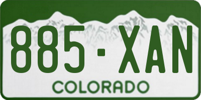 CO license plate 885XAN