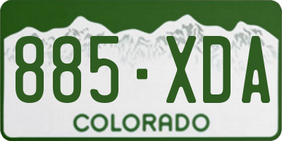 CO license plate 885XDA