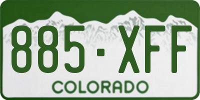 CO license plate 885XFF