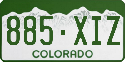 CO license plate 885XIZ
